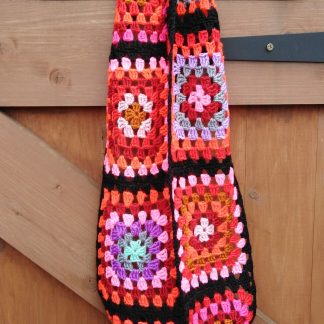 Crochet Granny square infinity scarf.